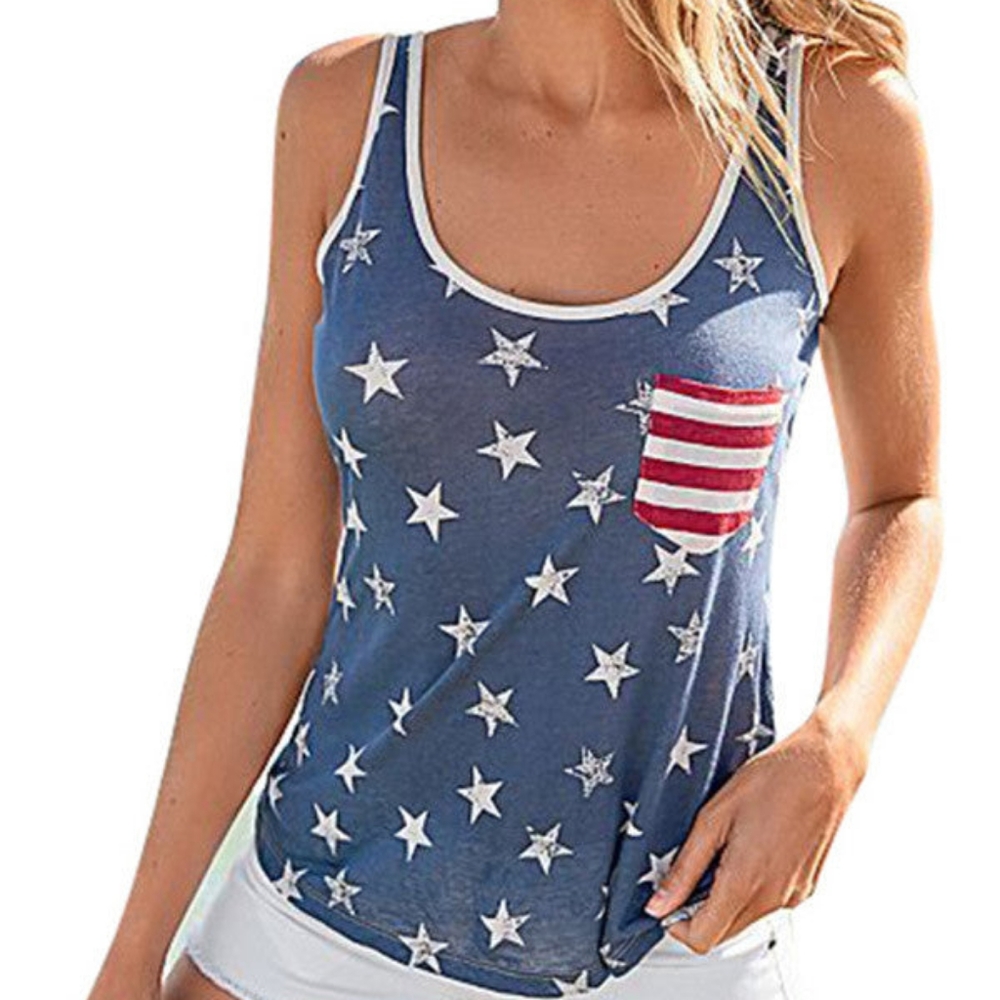 Others Follow American Flag Bowknot Back Tank Top